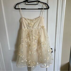 NWT Windsor Girls Cream Sleeveless Embellished Dress Size Small